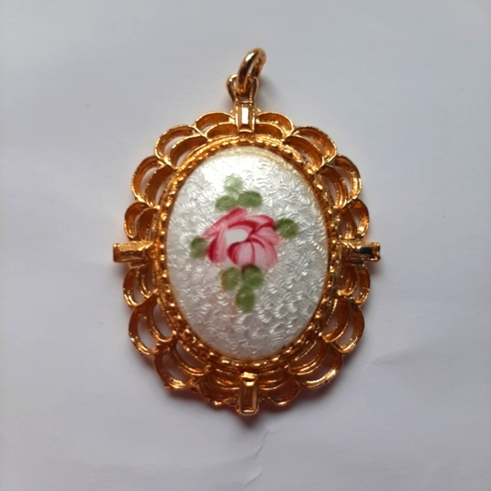 Antique Gilt Gold Floral Pendant